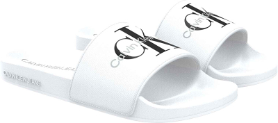Papuçe për femra Calvin Klein, të bardha/ zeza