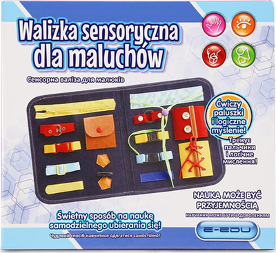 Valixhe sensoriale për kalama Artyk E Edu, lodër edukative, portative, shumëngjyrëshe