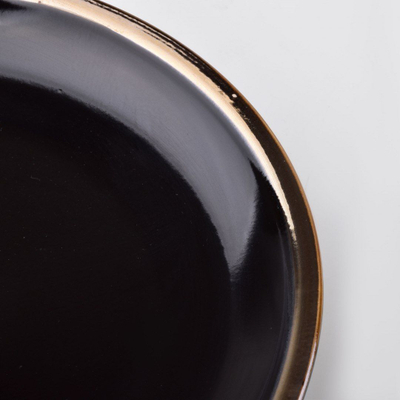 Pjatë porcelani Affek Design Tal, ovale, për zbukurim, e zezë