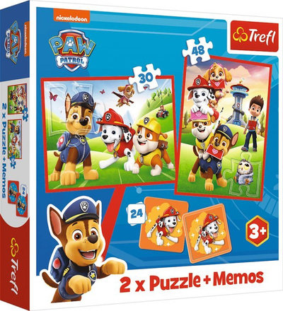 Set puzzle dhe memo Trefl PAW Patrol Dog Team in Action, 2në1