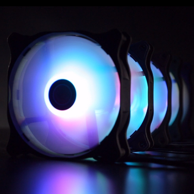 PC вентилатори Raijintek EOS 12 RBW ADD, 120 mm, сет 2 парчиња со хаб и далечински управувач, со RGB, црни