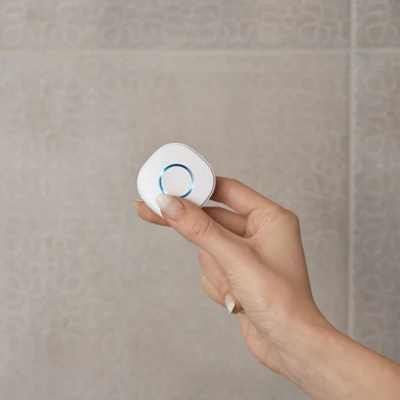 Buton i mençur Shelly Blu Button1, Bluetooth, kompakt, i bardhë