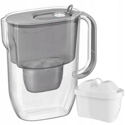 Vazo filtruese uji Aquaphor Fresh Maxfor+, 3.2L, me tregues mekanik, argjendtë gri