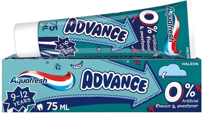 Pasta dhëmbësh Aquafresh Advance, me fluor, 75 ml, 9-12 vjeç