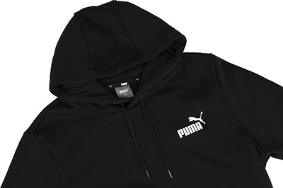 Bluzë me kapuç Puma ESS+ Tape Hoodie FL M, për burra, logo në mëngë, e zezë