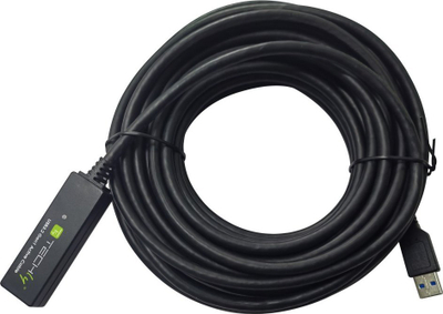Kabllo USB Techly ICUR30100G, USB 3.2 Gen 1, 10 m, e zezë