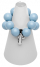 Byzylyk për femra #ballsmania B116 14-4121 Azzurro Cielo, i argjendtë/ i kaltër/ i zi