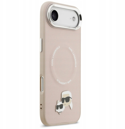 Kapak telefoni Karl Lagerfeld MagSafe, për iPhone 17 Pro, PU, rozë