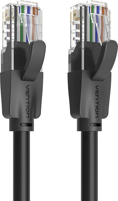 Kabllo rrjeti Vention Cat.6 UTP, 1.5m, RJ45, e zezë