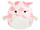 Lodër pelushi Squishmallows Mondy, 16", lopë deti, rozë dhe e bardhë