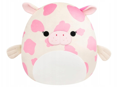 Lodër pelushi Squishmallows Mondy, 16", lopë deti, rozë dhe e bardhë
