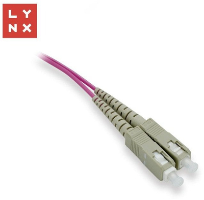 Kabllo optike LYNX LX DPX SC/SC, duplex MM OM4 50/125, 0.5m, bezhë