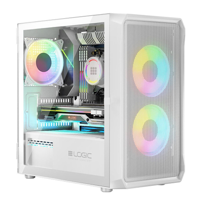 Kuti kompjuteri Logic Concept Portos Mini ARGB, Mini ATX, xham i temperuar, e bardhë