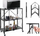 Метален рафт Warehouse Shelf FS003, 3 нивоа, со тркала, црн