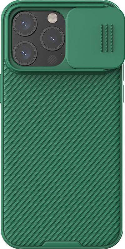 Maskë mbrojtëse Nillkin CamShield Pro Magnetic për iPhone 15 Pro, kompatibile me MagSafe, TPU dhe polikarbonat, jeshile e errët