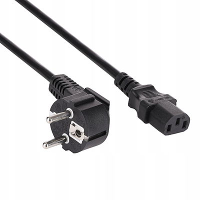 Kabllo rryme PC Akyga AK-PC-05S, CEE 7/7 në IEC C13, 5 m, i zi