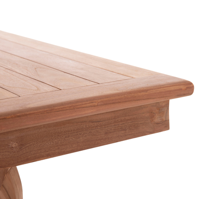 Tavolinë ngrënieje HomeMarkt Wonder HM18116, dru masiv teak, 180x91x75 cm, ngjyrë natyrale