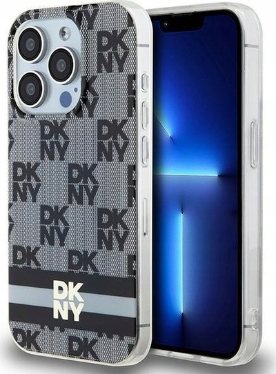 Mbrojtëse telefoni DKNY DKHMP14LHCPTSK për iPhone 14 Pro 6.1\", kapak i fortë MagSafe, i zi me kuadrate