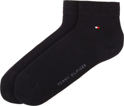 Çorape Tommy Hilfiger Low Cut, set me 2 palë, pambuk, të zeza
