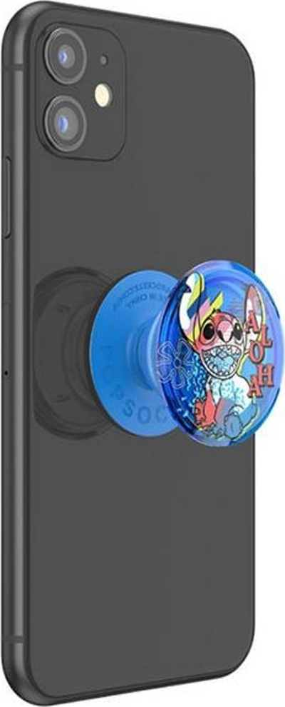 Kapëse telefoni PopSockets PopGrip Aloha Stitch, me figurë, blu