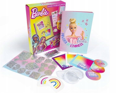 Set scrapbooking Barbie Shaker Sticker Scrapbook, me ngjitëse, për fëmijë 3+, shumëngjyrësh