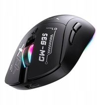 Maus gaming Onikuma CW953, me kabllo dhe wireless, RGB, i zi