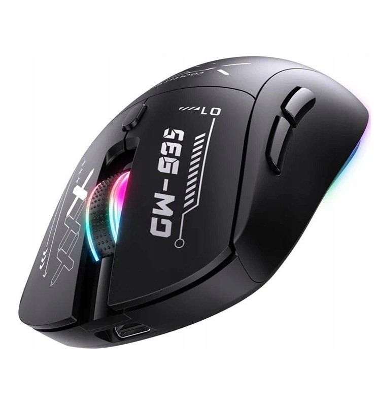 Maus gaming Onikuma CW953, me kabllo dhe wireless, RGB, i zi