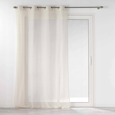 Perde transparente Douceur d'intérieur, 140 x 240 cm, me unaza, bezhë e çelët