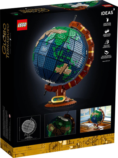 Set ndërtimi LEGO Ideas Globe 21332, glob dekorativ, shumëngjyrësh