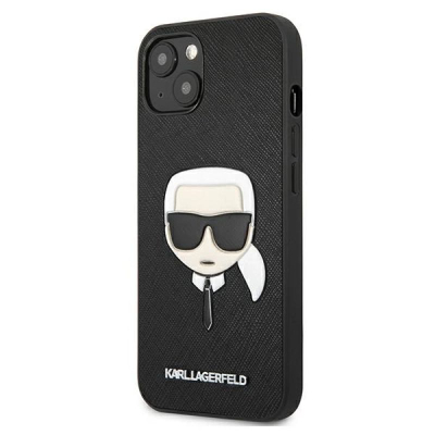 Mbrojtëse telefoni Karl Lagerfeld Karl Head, për iPhone 13 Mini, nga PU Saffiano, e zezë