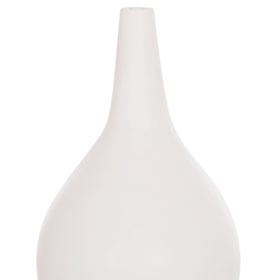 Vazo dekorative tabletop Deni HM4663.02L, fiber cement, 26x39cm, e bardhë