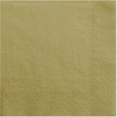 Peceta zbukuruese Napkins Gold, 33x33cm, 3-shtresa, 20 copë, ngjyrë ari