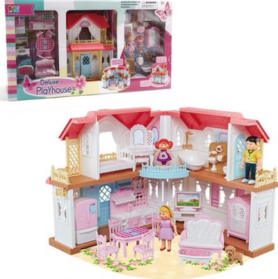 Shpi lodër Deluxe Playhouse, interaktive, me 4 dhoma, shumëngjyrëshe