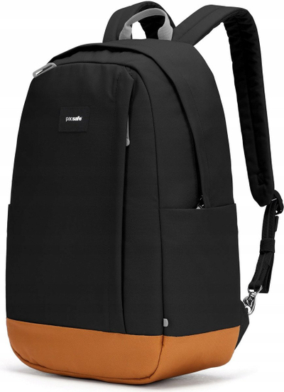 Çantë shpine Pacsafe GO 25L, xhep laptopi 13", mbrojtje RFID, e zezë