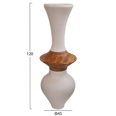 Vazo dyshemeje dekorative HomeMarkt Nebula HM4660.02S, 120cm, fiber cement, e bardhë
