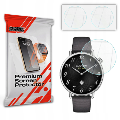 Xham mbrojtës Grizz Hybrid Glass për Xiaomi Watch S4 41mm, 2 copë, transparent