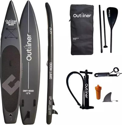 Даса SUP Outliner Driftwood Racer, 386 cm, надувлива, црна