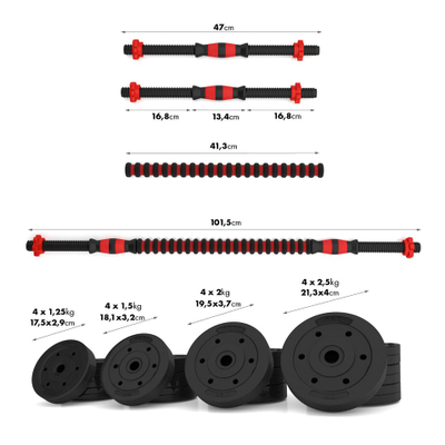 [OUTLET] Peshë fitnesi HMS Barbells, 30 Kg