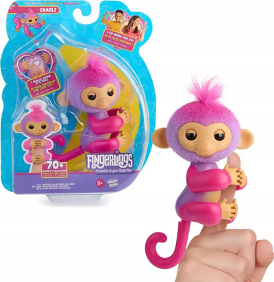 Lodër interaktive Fingerlings Charli Monkey, majmun për në gisht, me tinguj, lejla
