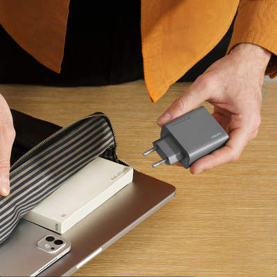 Karikues muri CUKTECH CUKAD653EUGR, 65W GaN, 2x USB C 1x USB A, gri