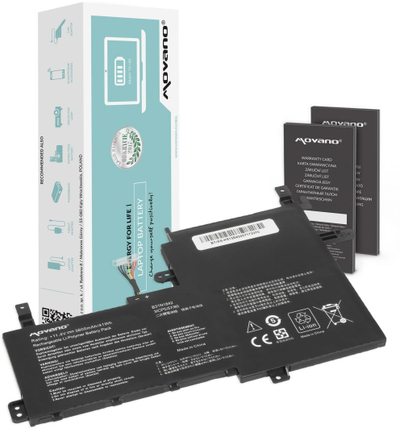 Bateri laptopi Movano PurePower B31N1842, 3600mAh 41Wh, për Asus VivoBook K513E M513I S513E V531FA, e zezë