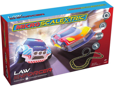 Pistë gare Scalextric Micro Scalextric Law Enforcer, shkalla 1:64, gjatësi 4m, shumëngjyrëshe