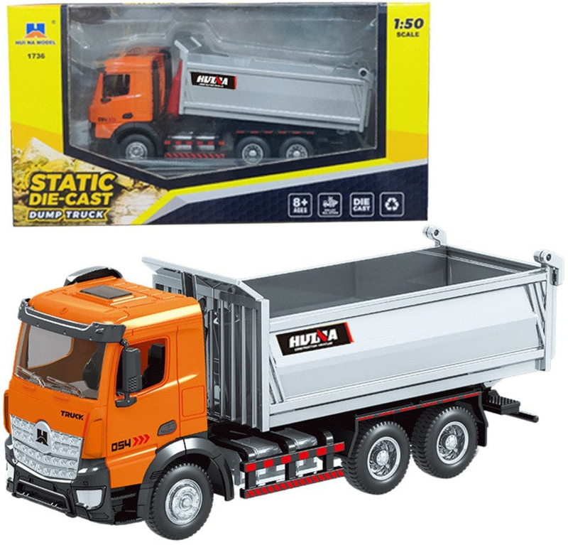 Lodër kamion dump Huina, metal, shkallë 1:50, portokalli