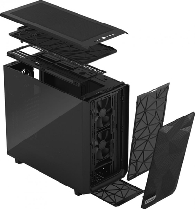 Kasë Fractal Design Meshify 2 TG Dark Tint, e zezë, Midi Tower
