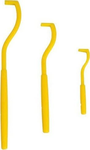 Set grepa për heq rriqra, 3 copë, plastikë, të verdha