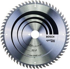Disk sharrë për dru Bosch Optiline, 250mm, 60 dhëmbë, hapje 30mm