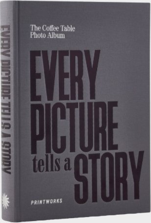 Album fotosh Printworks Every Picture Tells a Story, kapak i fortë, 27 x 19.5 cm, gri