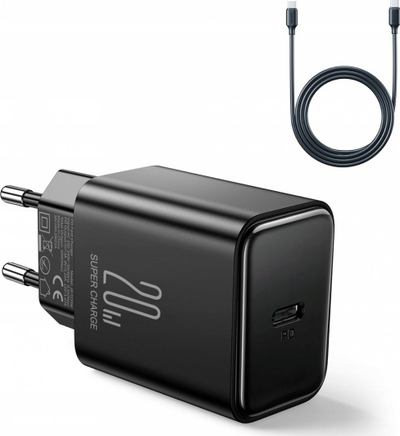 Karikues muri Joyroom PD 20W, USB‑C, kabllo USB‑C 1m, i zi
