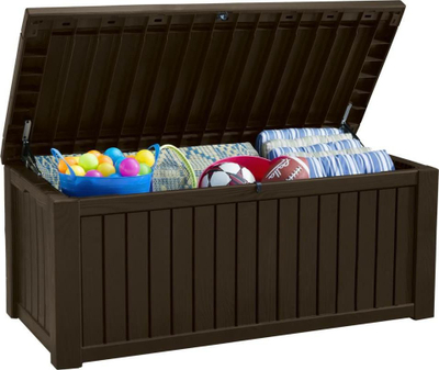 Kuti kopshti Keter Rockwood, 570L, plastike qê s’e ha moti, kafe
