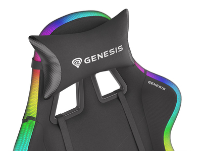 Karrige gaming Genesis Trit 500 RGB, ergonomike, me ndriçim RGB, e zezë
